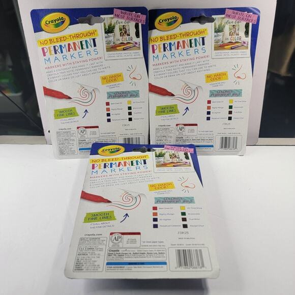 Crayola Take Note Low Odor Fine Point Permanent Markers 8 Different Colors Lot 3 - Picture 5 of 6